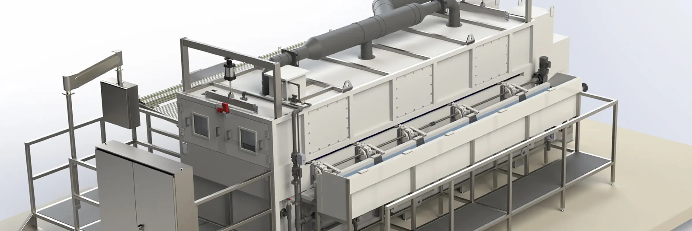 3D rendering of a custom tunnel washer.