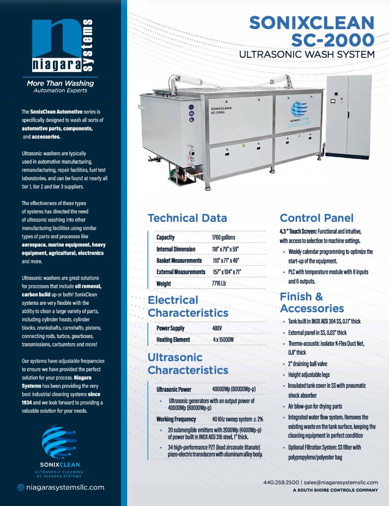 SonixClean Model SC-2000 Brochure Thumbnail