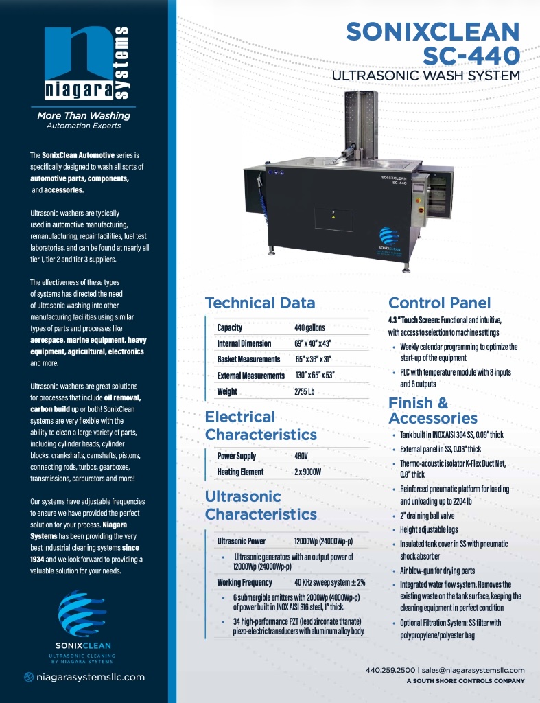 SonixClean Model SC-440 Brochure Thumbnail