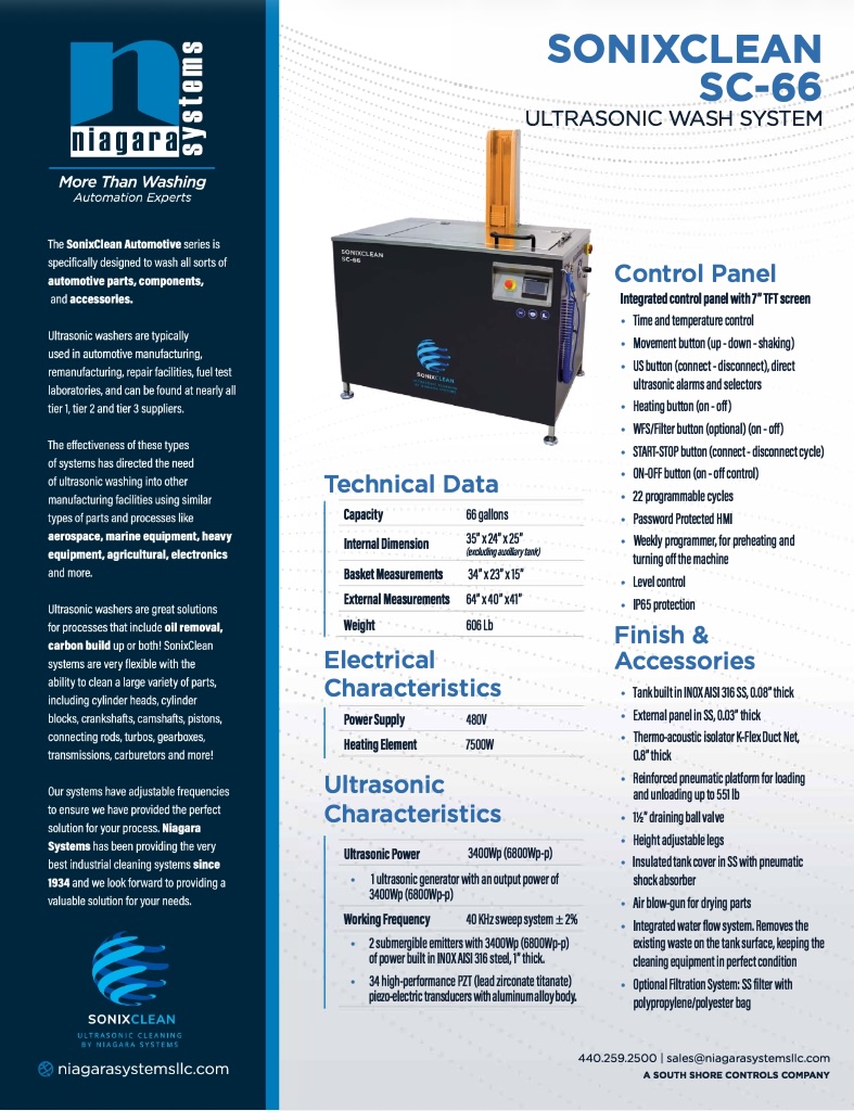SonixClean Model SC-6.6 Brochure Thumbnail