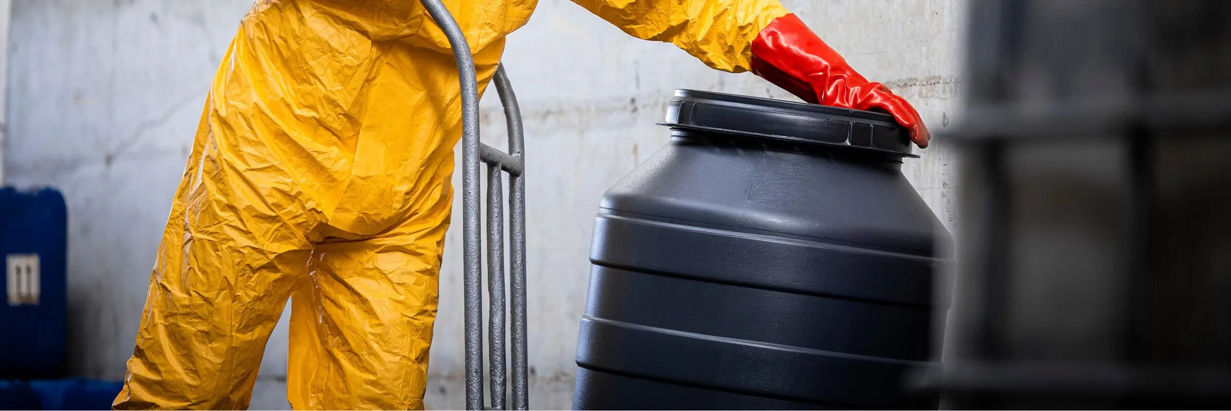 An industrial parts washer solvent container in a manufacturing facility.