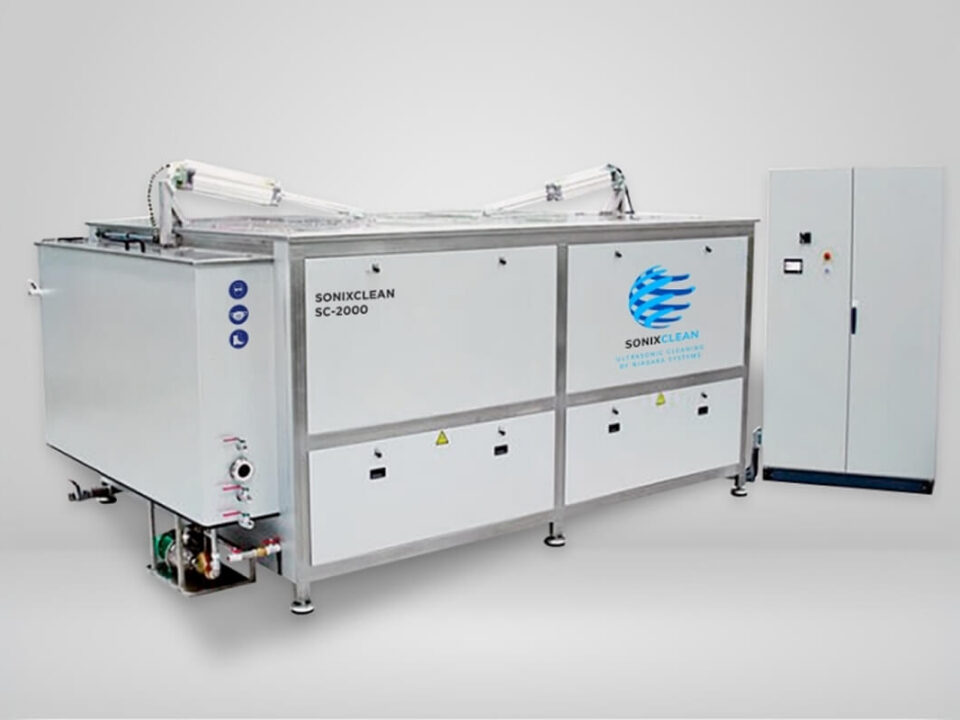 Large SonixClean SC-2000 ultrasonic cleaning system with control cabinet.